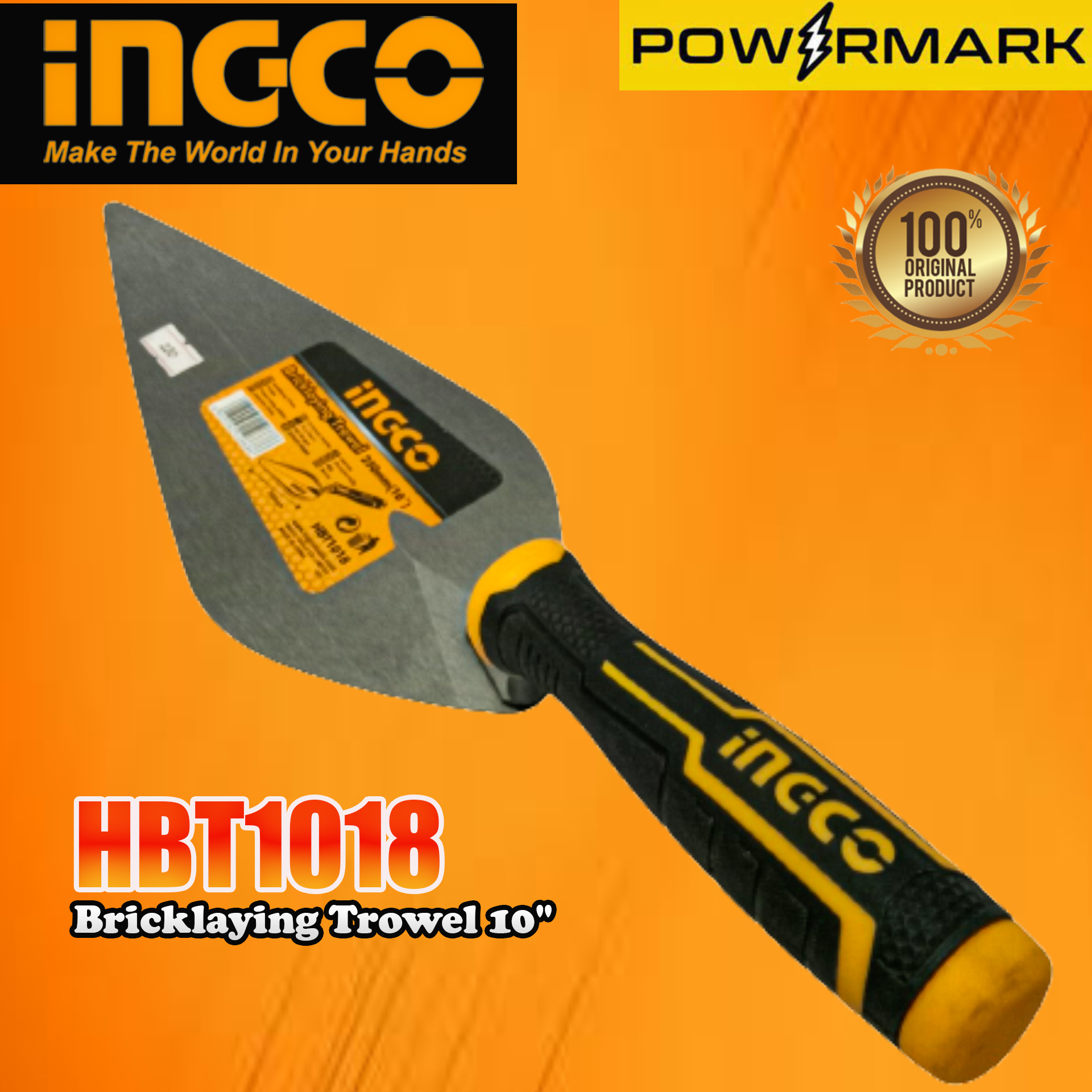 INGCO HBT1018 Bricklaying Trowel 10" [POWERMARK IHT] Lazada PH