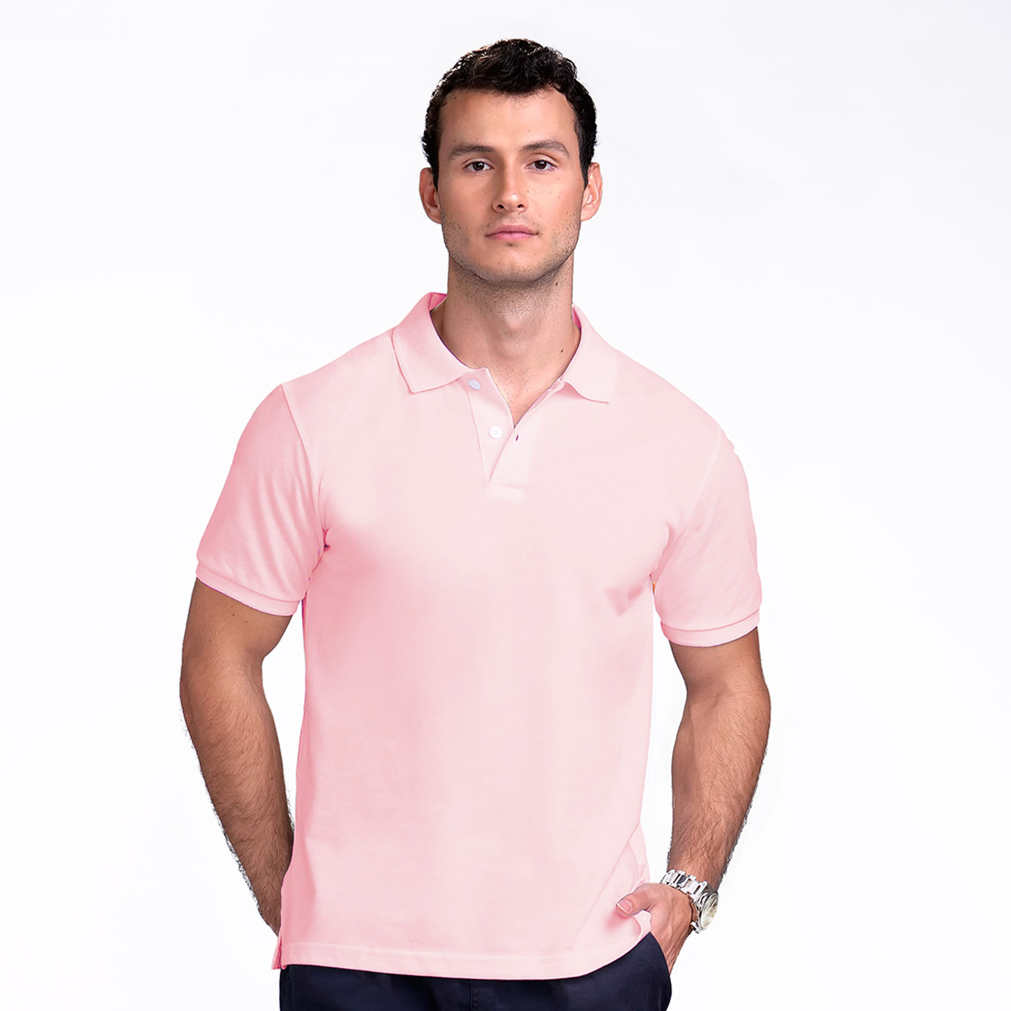 old rose long sleeve polo