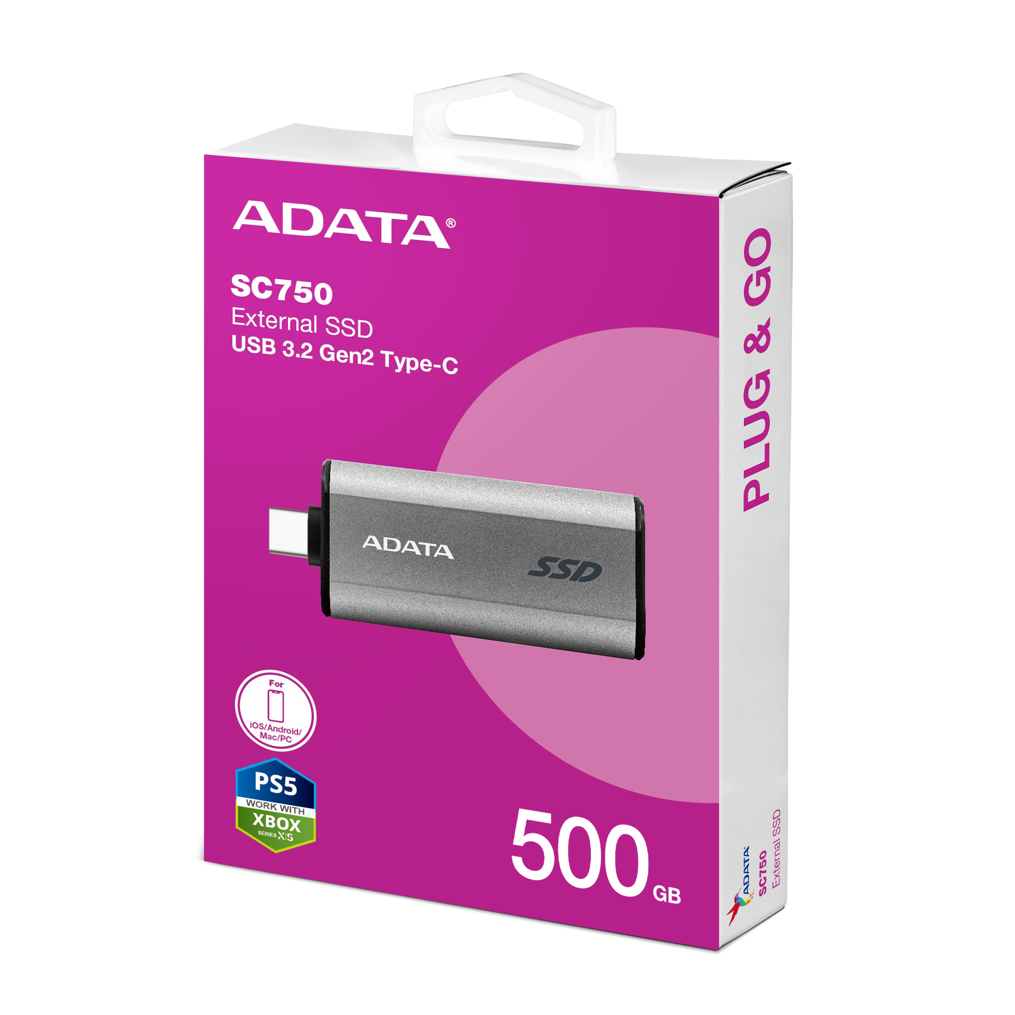 Adata SC750 External SSD Up to 1000 MB/s- HighSpeed USB Gen