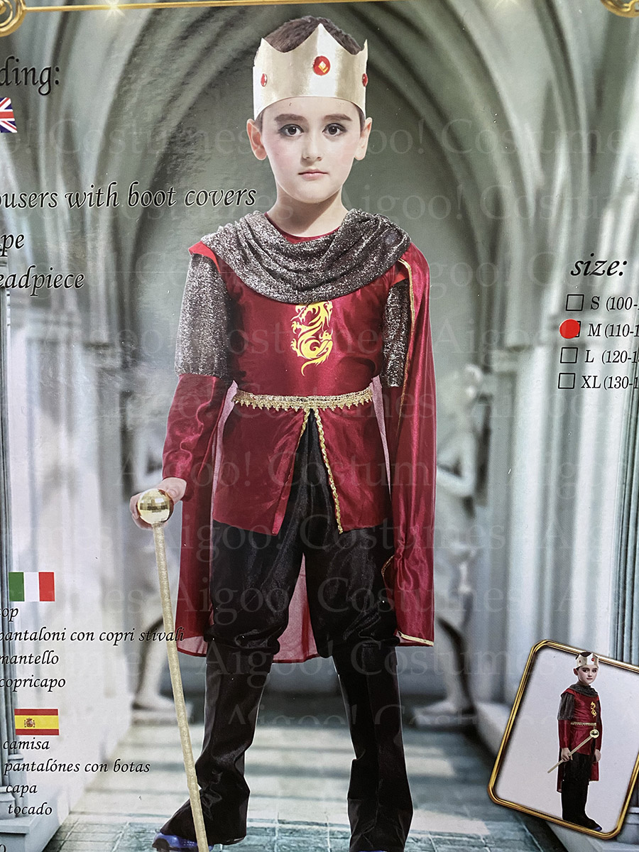 Prince Costume For Boys Story Book Character Cosplay For Kids King 