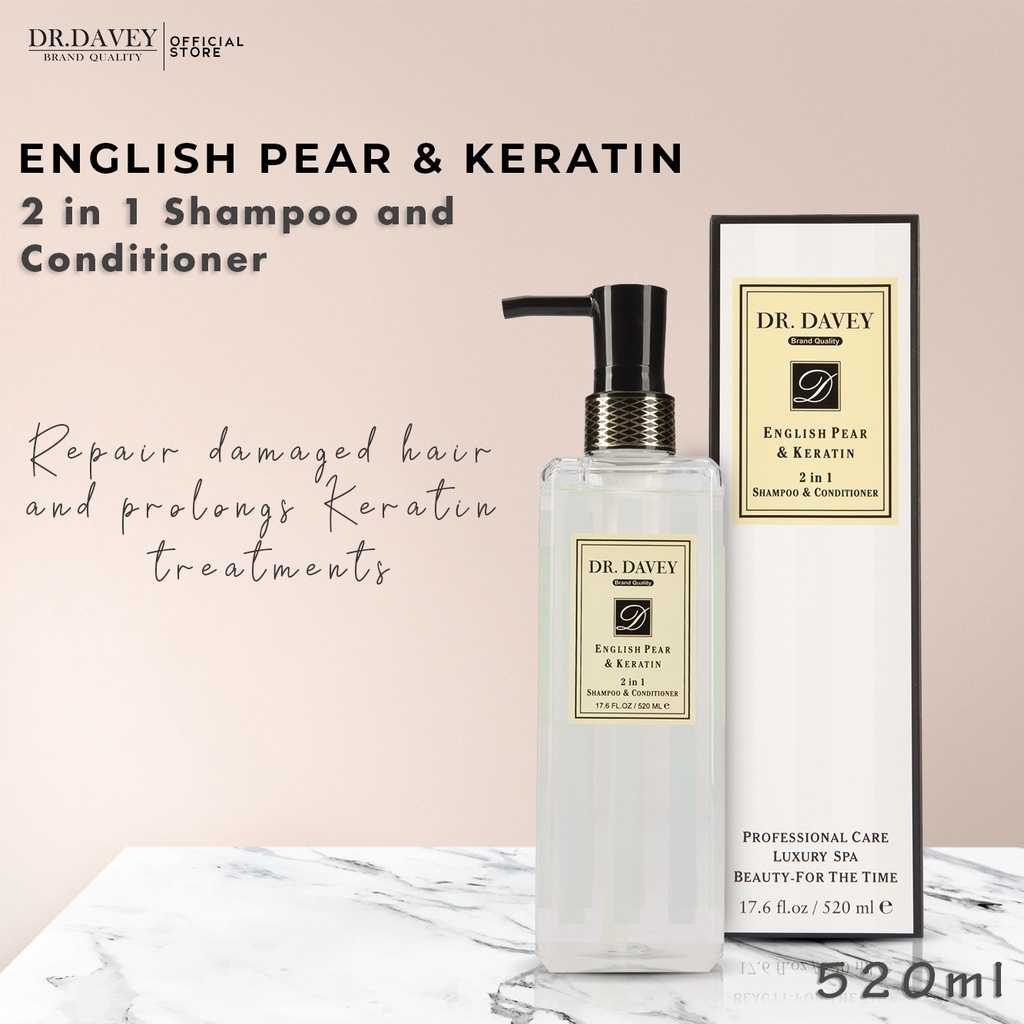 Dr. Davey English Pear Keratin 2 in 1 Shampoo Conditioner 520ml