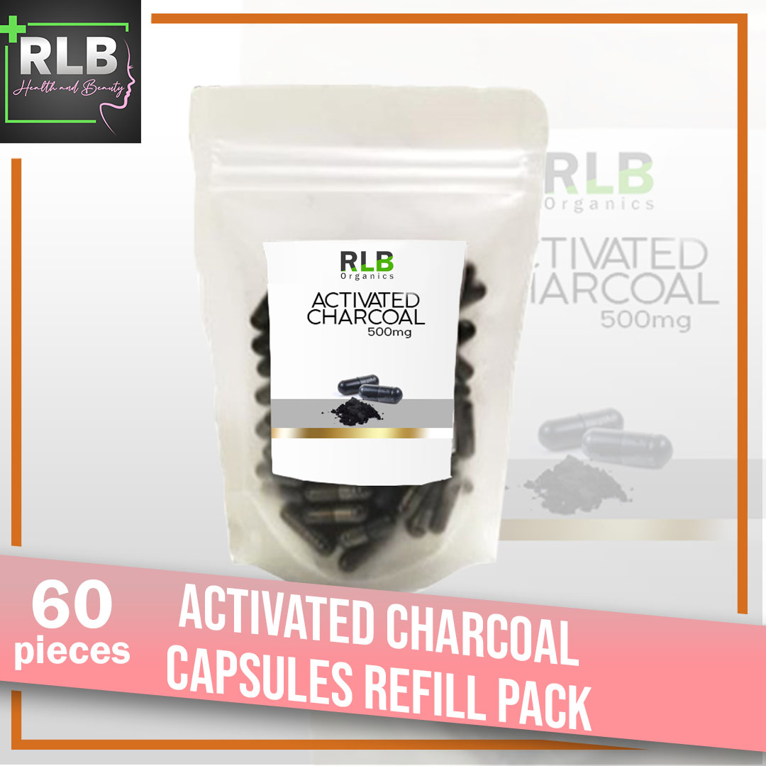 Natural Pure Activated Charcoal Capsules Refill Pack (60 Capsules