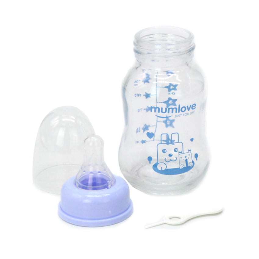 glass feeding bottle with cover