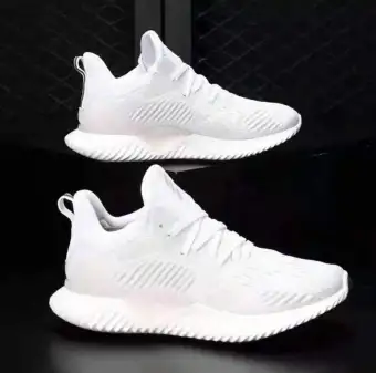 AlphaBounce All White Running Shoes For 