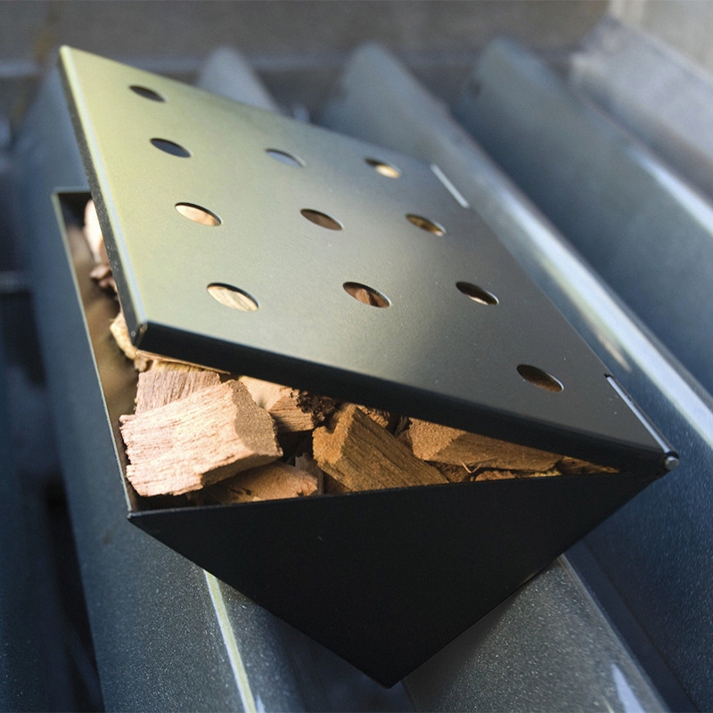 BBQ Smoker Box Wood Chips for Outdoor Charcoal Gas Barbecue Grill Meat
