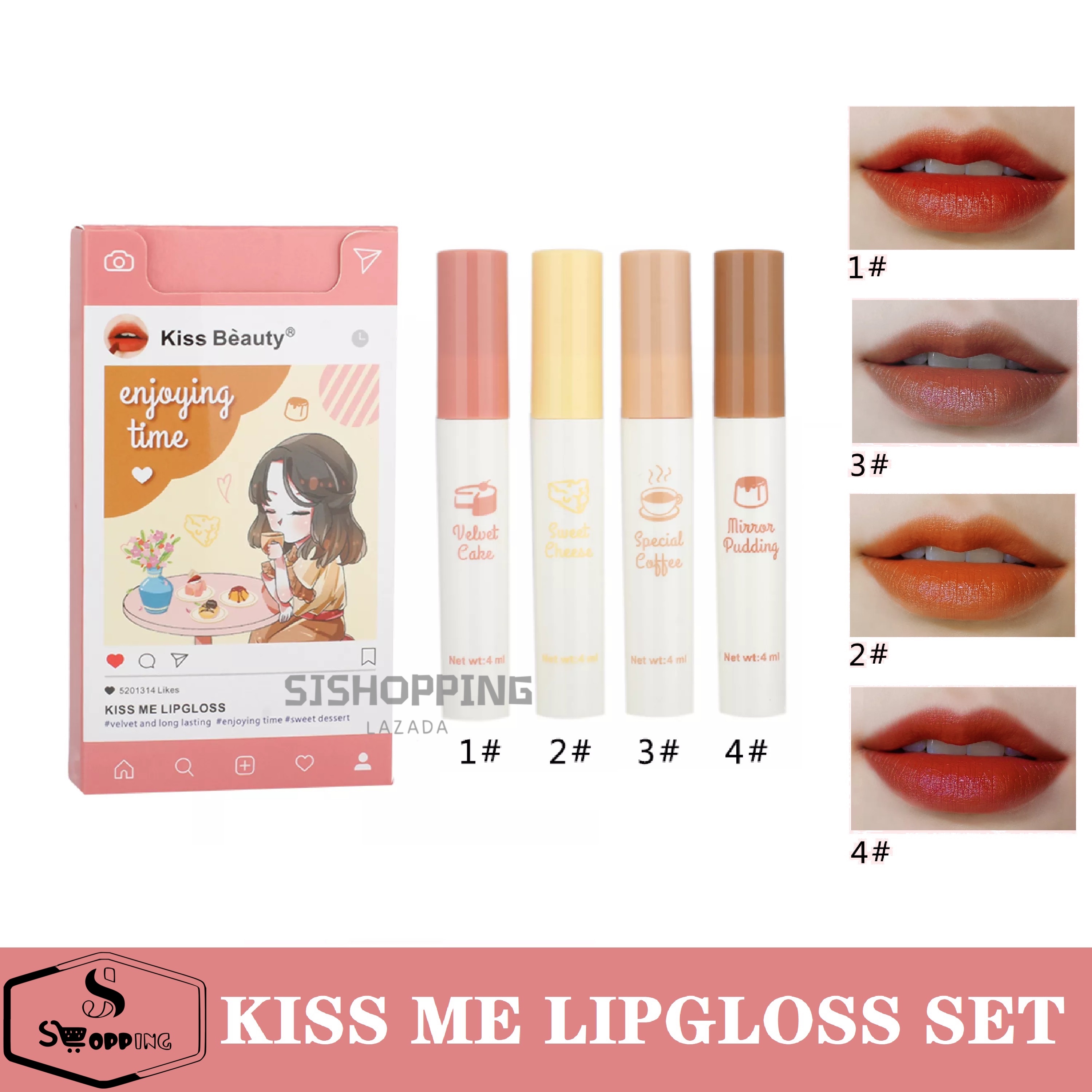 kiss me lipgloss velvet long lasting