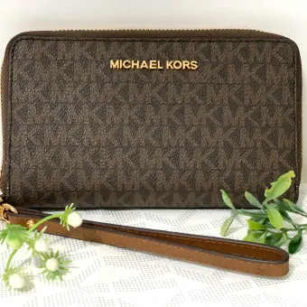 leather continental wristlet michael kors