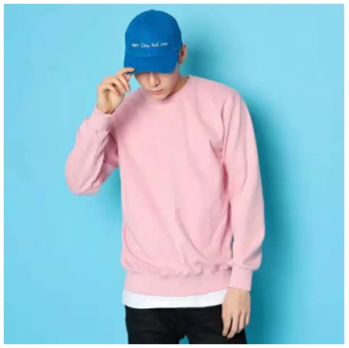 pink crew neck sweater