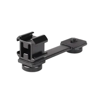 【COD/Ready Stock】 Xinpu 3 in 1 Triple Hot Shoe Mount Adapter Extension Bracket Holder Boya Microphone Stand for zhiyun Smooth 4 for DJI OSMO mobile 2 Practical Flash Camera Grip L Bracket Holder Hot Shoe Mount DSLR Holder Photography