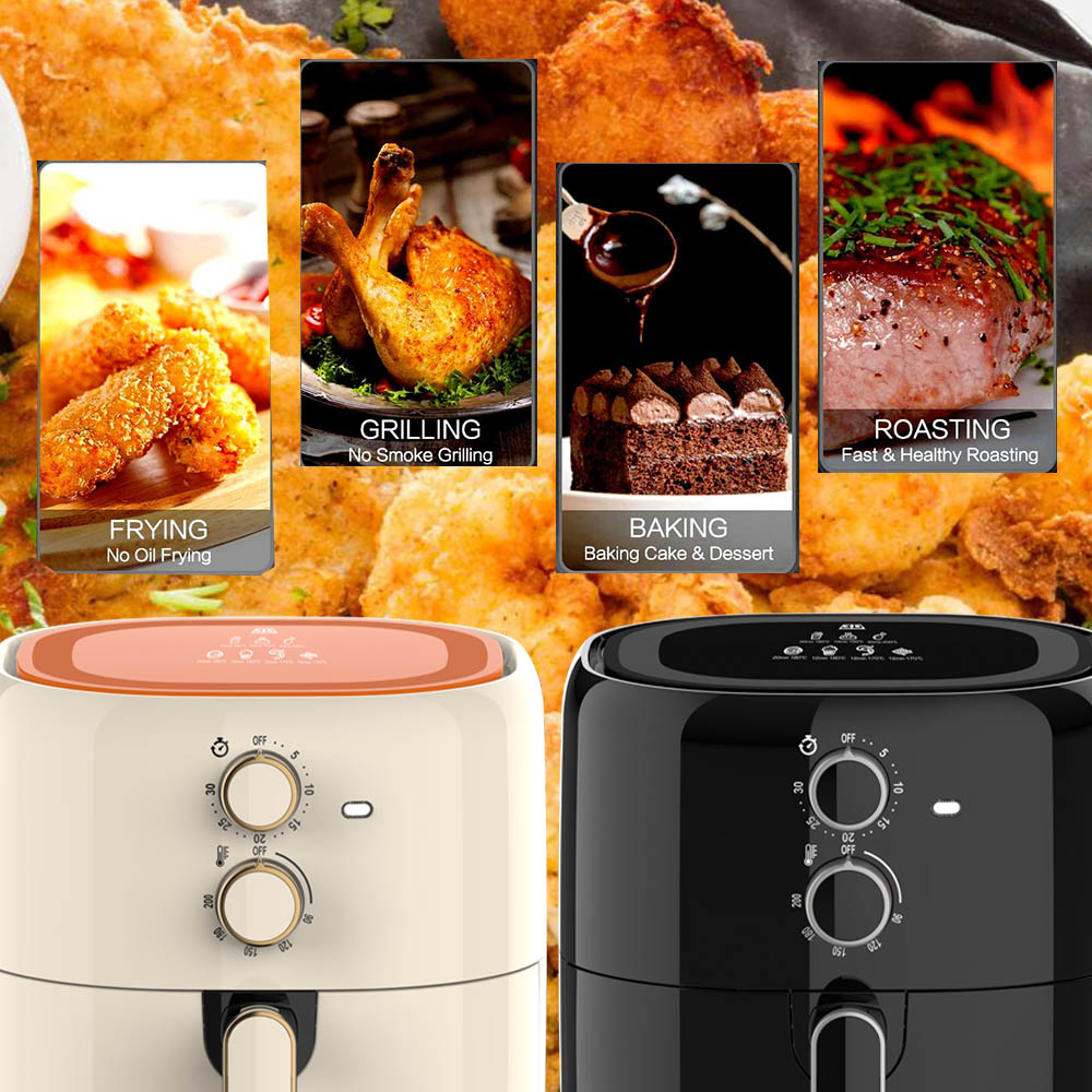 3D AF-4LM 4 Liters Non-stick Air Fryer Cream White - Ansons
