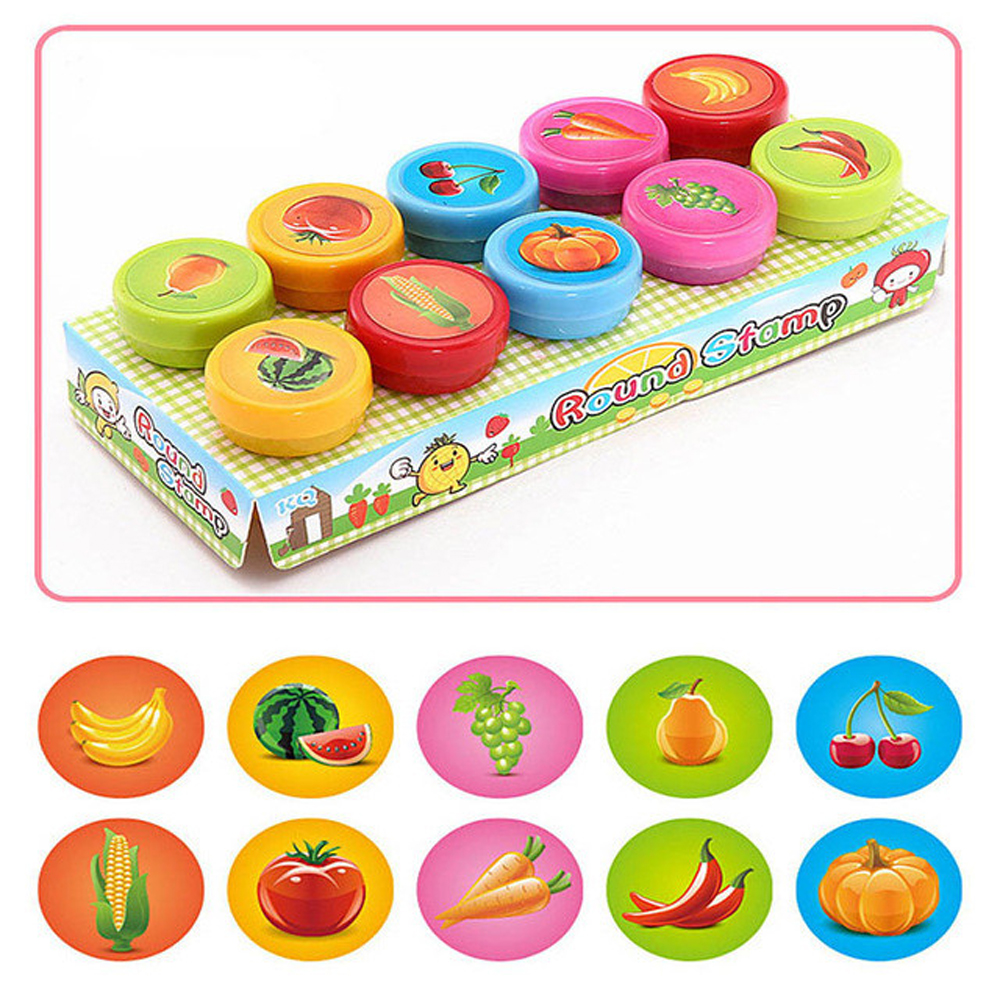 MMLUCK Reward Toy Children Toy Panda Round Scrapbooking DIY Cartoon Stamp Rubber Stamps Dinosaur Stamps Kids Stamp