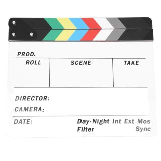 Generic Acrylic Colorful Clapperboard TV Film Movie Slate Cut Role Play Prop thumbnail
