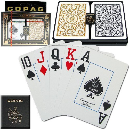 Copag Playing Card Set, Black and Gold Poker Size, Jumbo Index