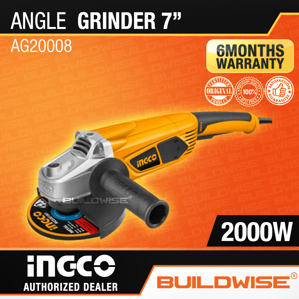 INGCO Angle Grinder AG20008 「BUILDWISE®」 Lazada PH