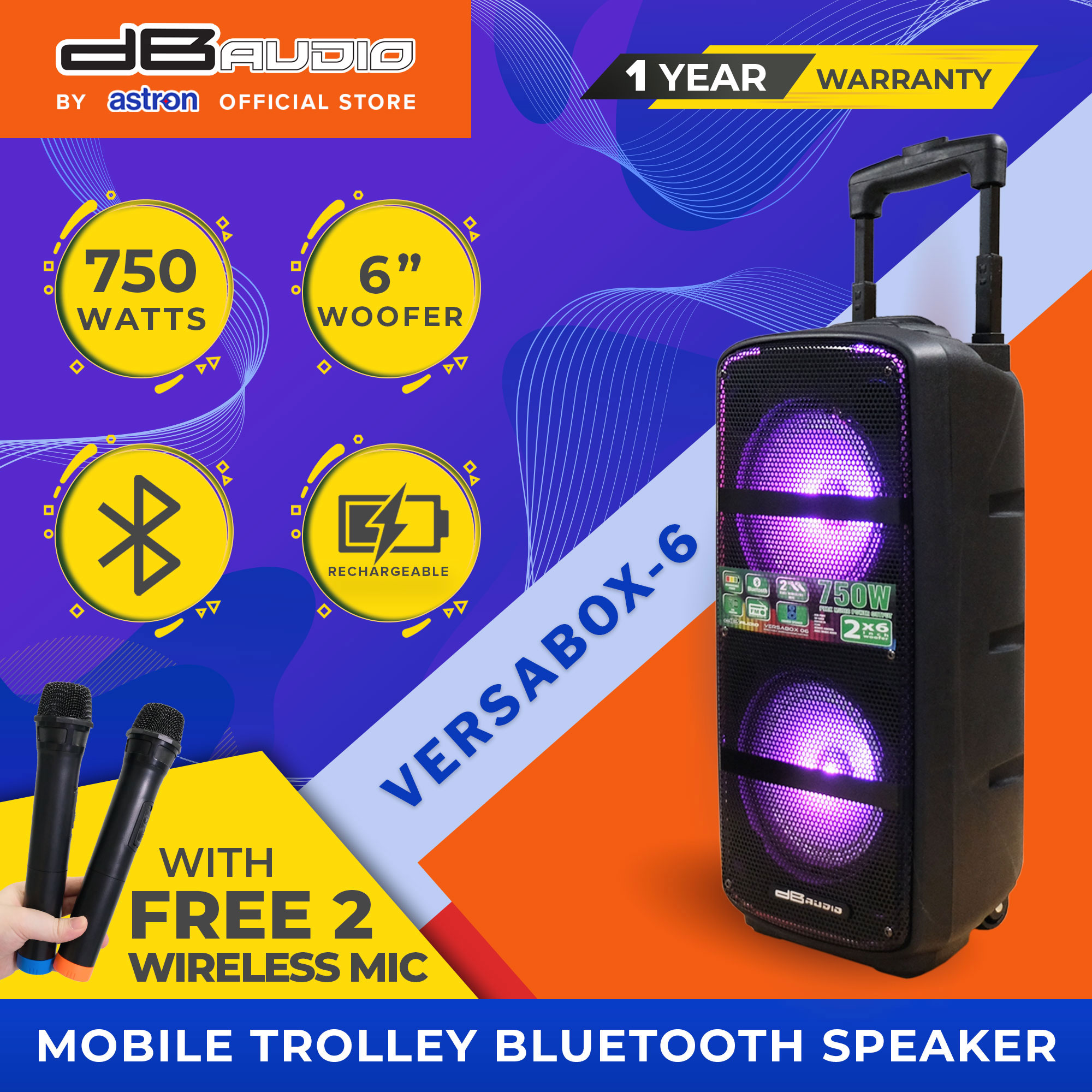 DB Audio by Astron VERSABOX 06 Portable Mobile Trolley Speaker
