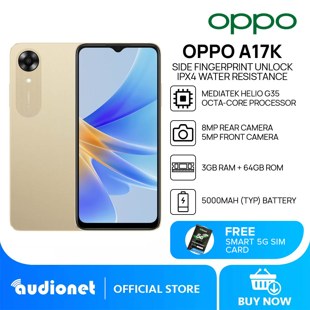 OPPO A17k Smartphone | 3GB RAM+64GB ROM | MediaTek Helio G35 | 6.56” HD ...