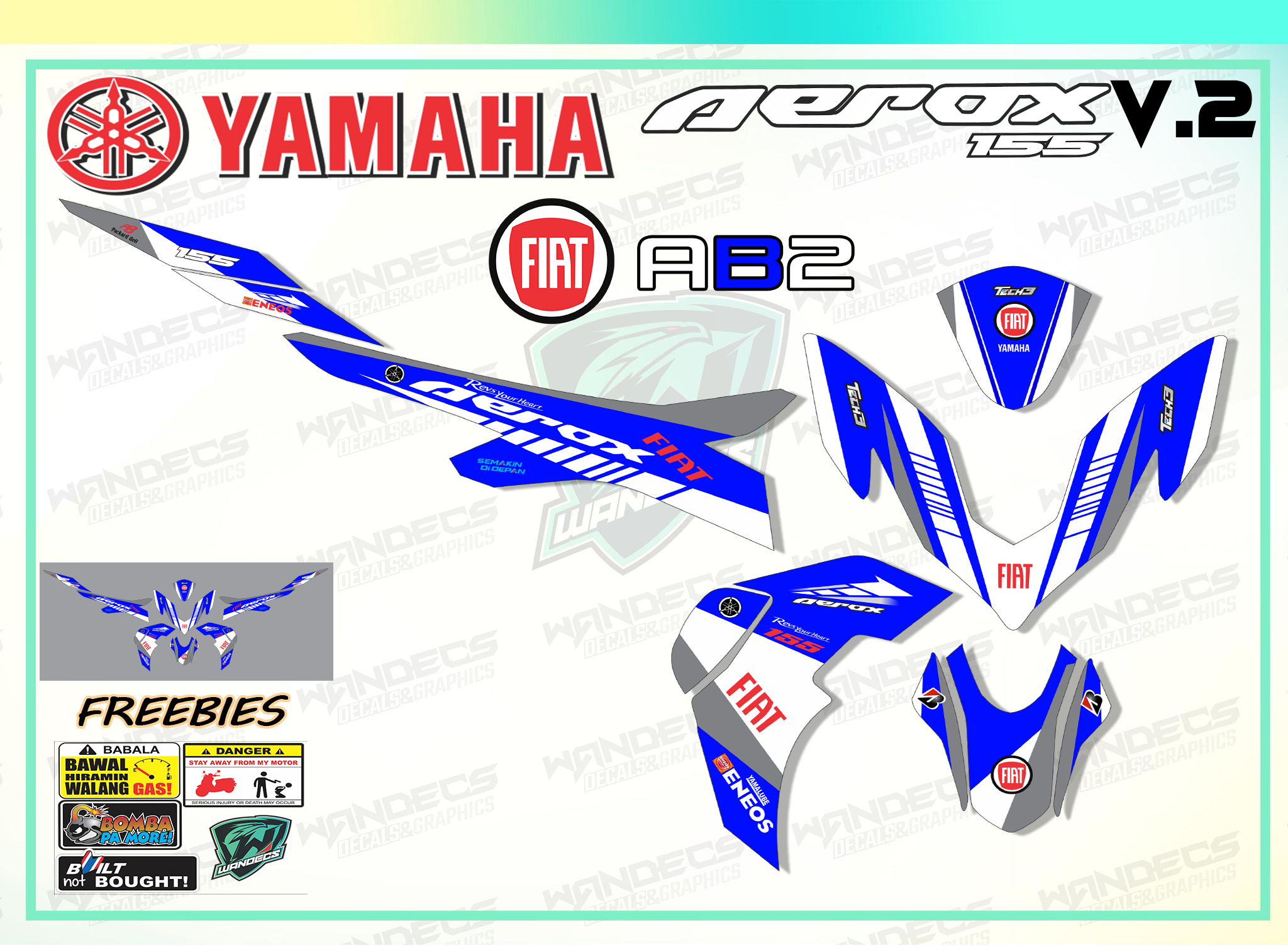 Yamaha Aerox 155v2 Decals Fiat Wandeces Design Lazada PH