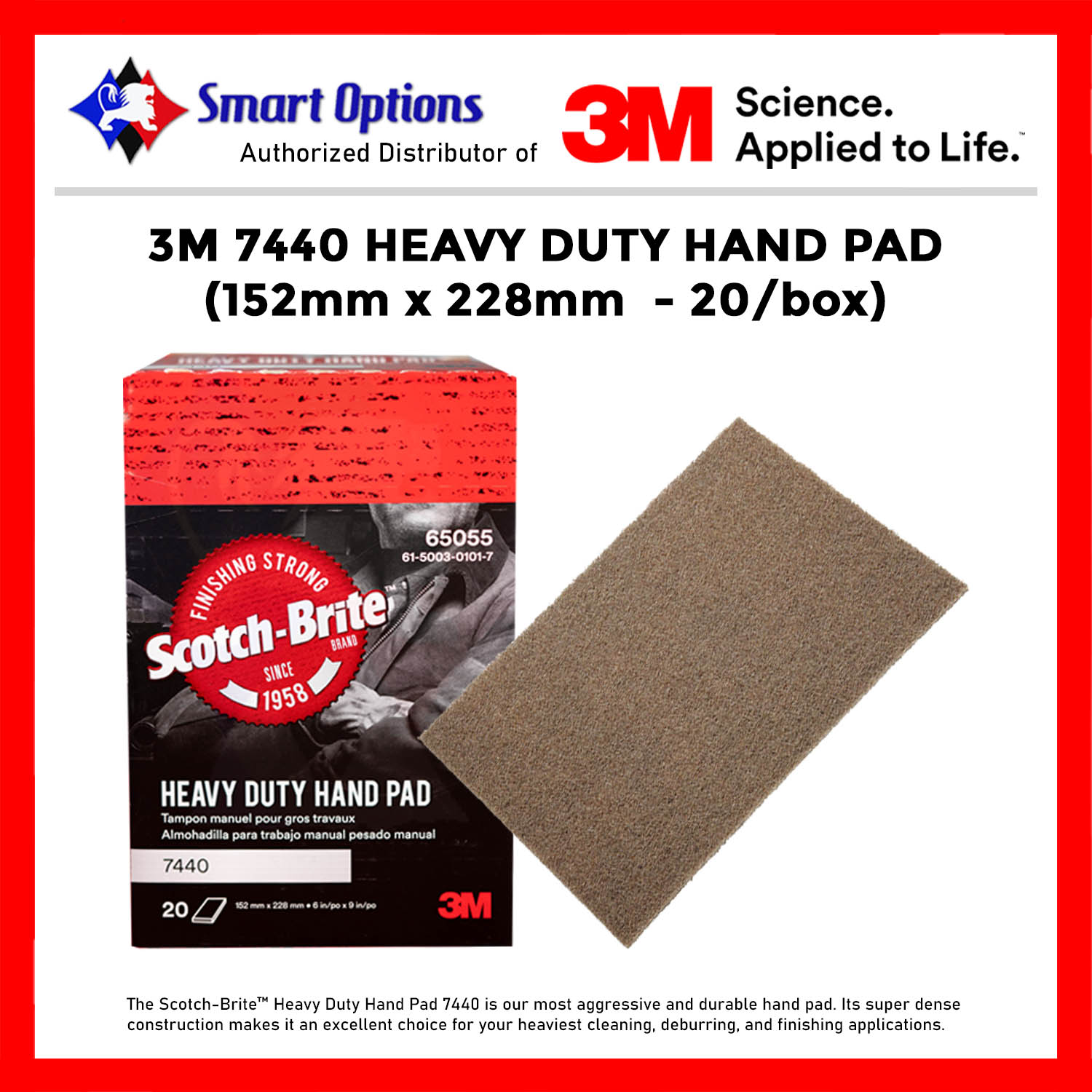 3M™ Scotch-Brite™ Heavy-Duty Hand Pad 7440