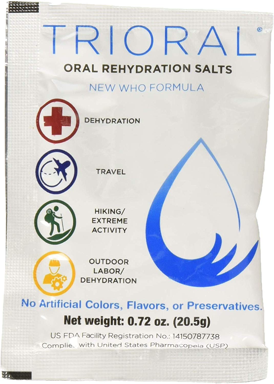 TRIORAL Oral Rehydration Salts ORS (15, One Liter Packets/Box) World