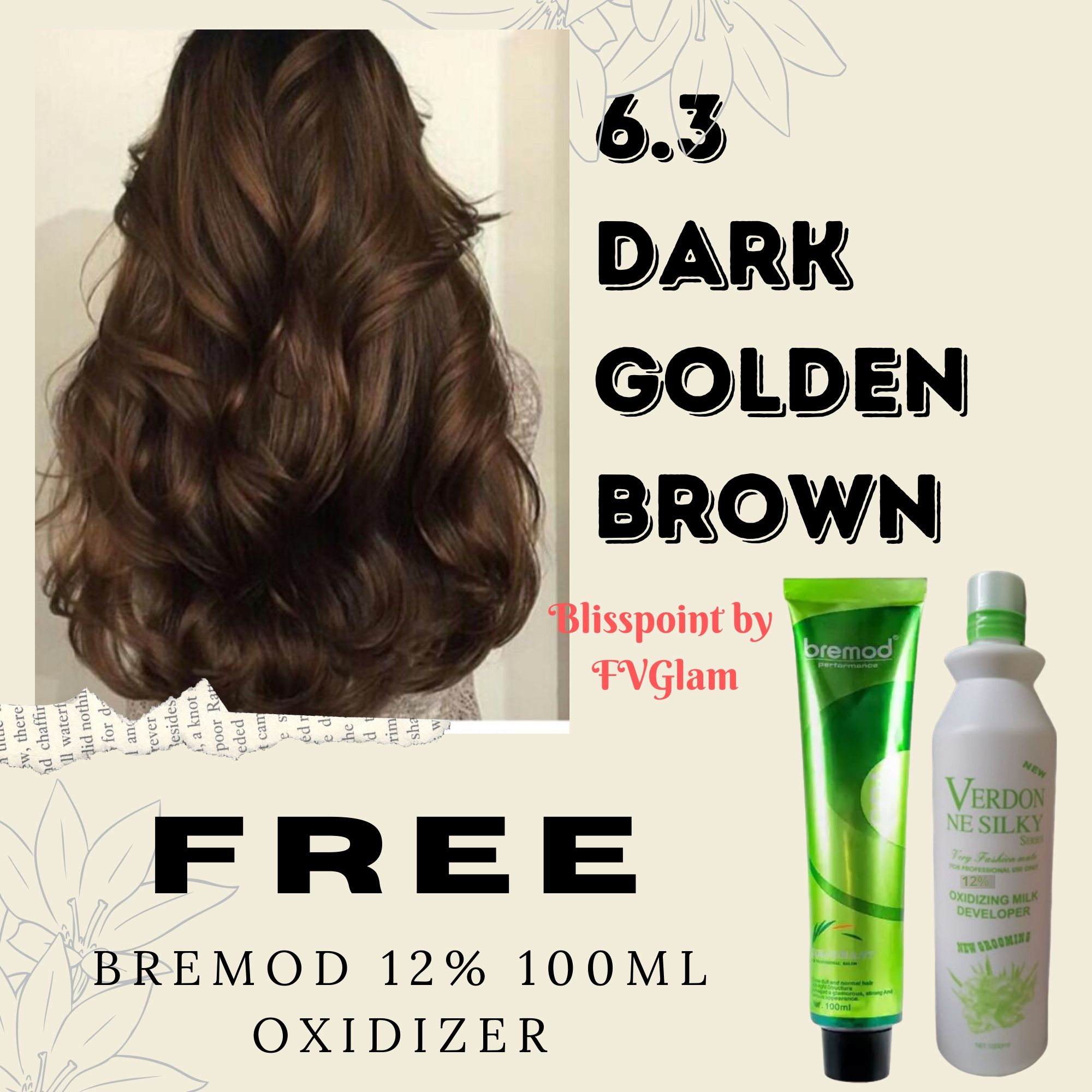 Bliss Point Bremod  + Verdon 12% 100ml Re-packed Oxidizer FREE - Dark  Golden Brown Bremod Performance Hair Color 100ML TUBE | Lazada PH