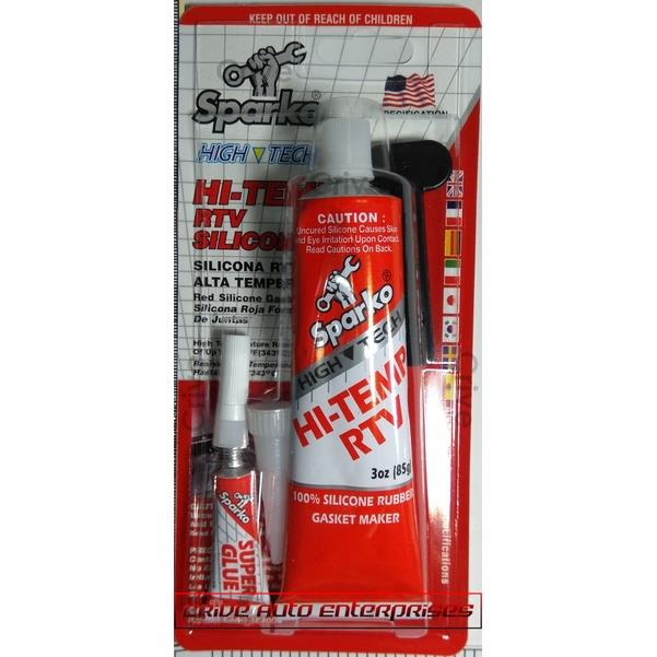 GENUINE Sparko Silicone Rubber Gasket Maker HiTemp RTV (85g / 3oz) Sealant Black / Red / Clear