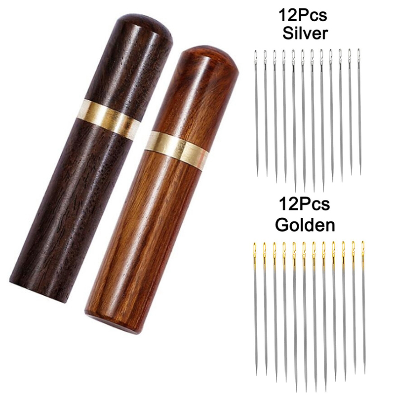 Q & R 24 Cái/bộ Mù Người Già Kim-Side Lỗ Pin Dụng Cụ Kim Khâu Ren Tay