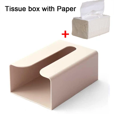 Eksell #1017 Included Facial Tissue +Simple Nordic Style Tissue Box Holder Wall Mounted Paper Towel Holder Toilet Tissue Box Paper Storage Organizer