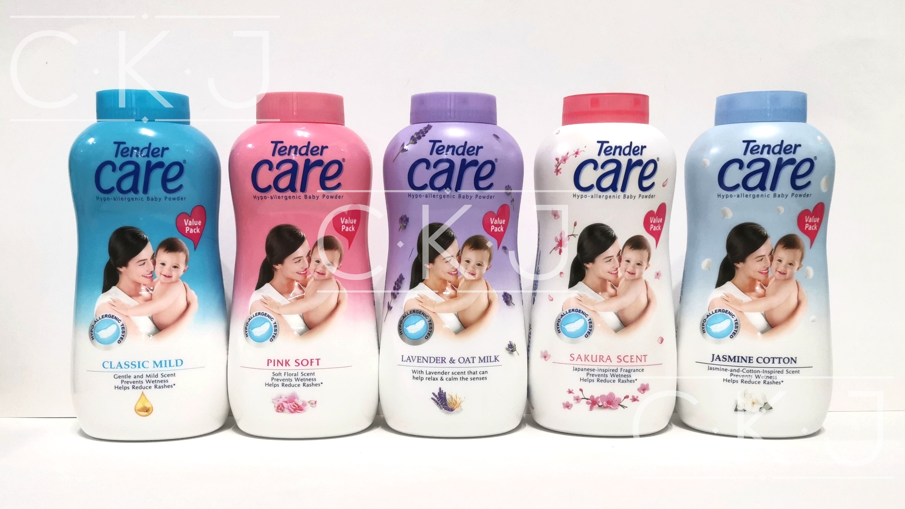 TENDER CARE, Hypo-allergenic Baby Powder Lavender & Oat Milk 200g