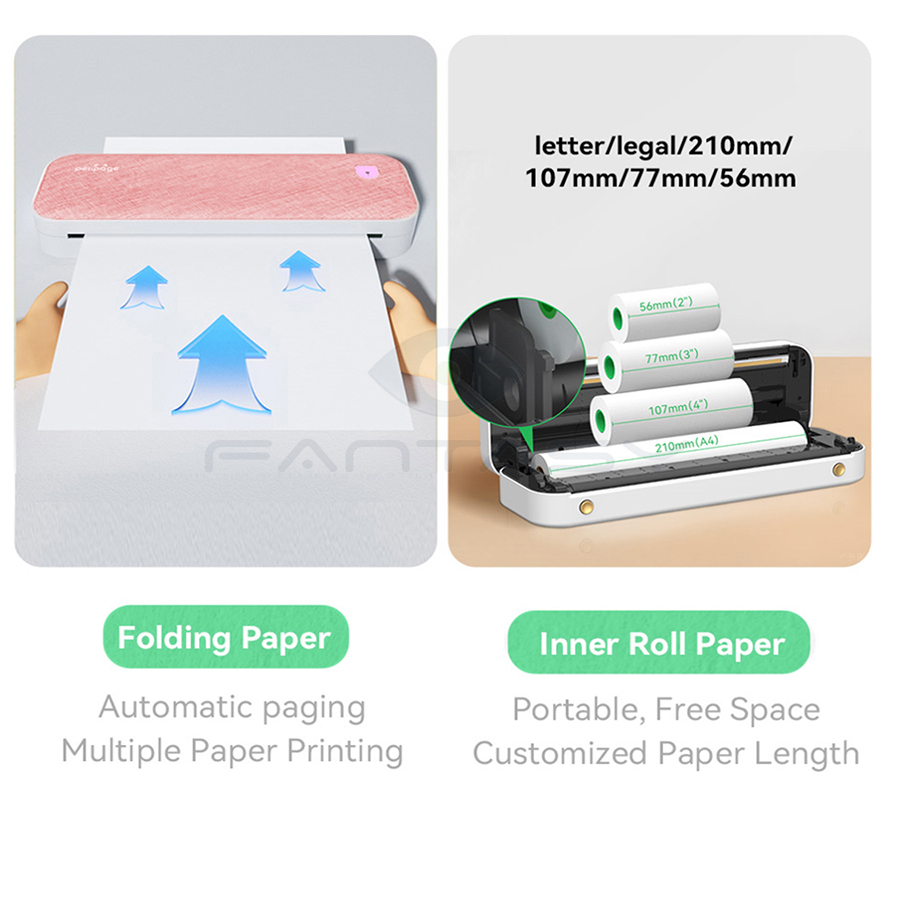 Peripage A4 Printer Paper Mini Inkless A40 Portable Thermal Wireless  Bluetooth Printer Maker for Phone Photo Document Office Use