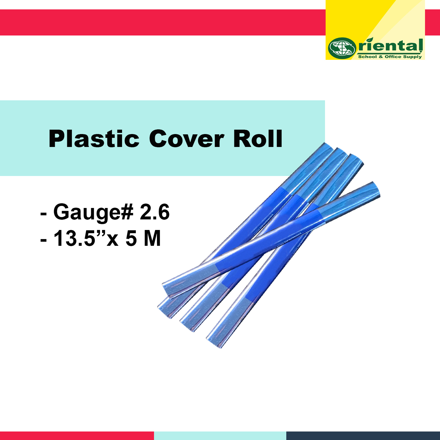 Plastic Cover Gauge 2.6 / 13.5 in x 5 m / sold per roll / precut