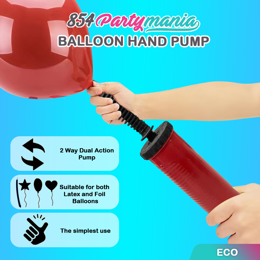 Hand Held Air Inflator Double Action Balloon Pump Manual Heavy Duty