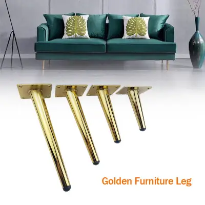 15/20/30cm Golden Furniture Legs Sofa Sofa Table Tv Cabinet Feet Inclined Straight Feet Golden Furniture Metal Legs High Smooth Tapered Legs Diy Furniture Sofa Bed Shoe Cabinet Legs Round Gold Metal Replaces Legs