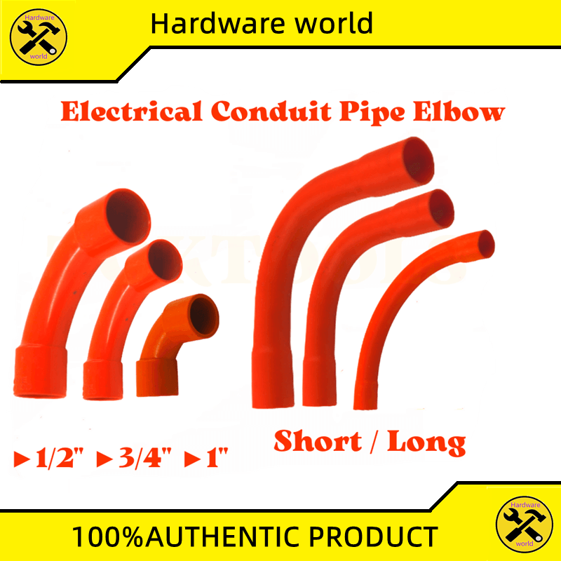 PVC Conduit Elbow Short / Long 1/2" 3/4" 1" Orange Electrical Conduit Pipe Elbow Per Piece