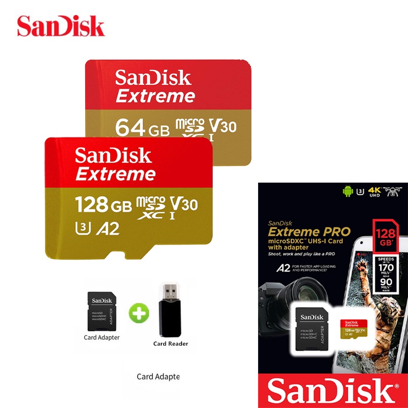 SanDisk 128gb 64gb Memory card Extreme 128GB Micro SD Card Ultra sdcard
