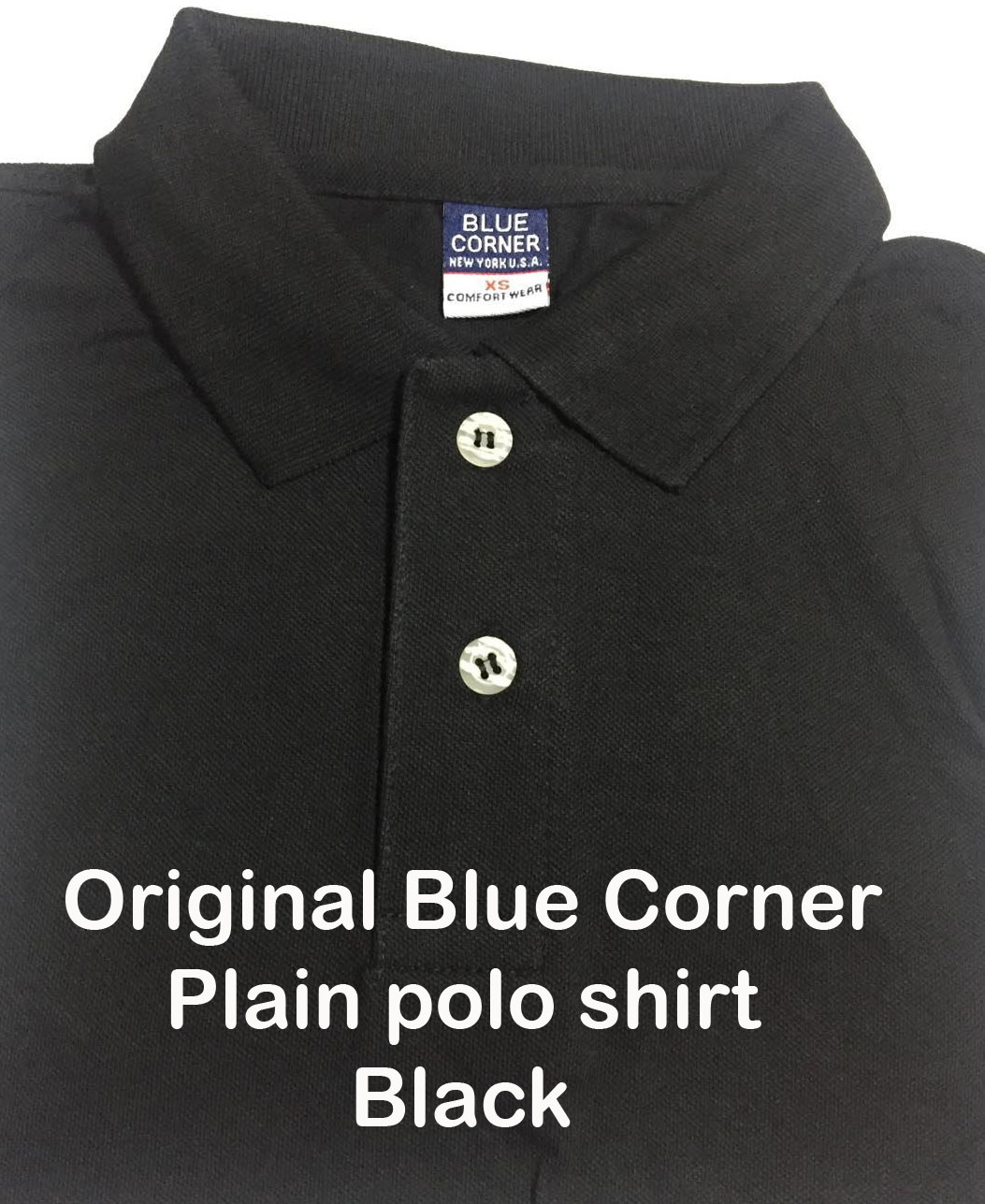 Original Blue Corner Men's Plain Polo Shirt (Black) Lazada PH
