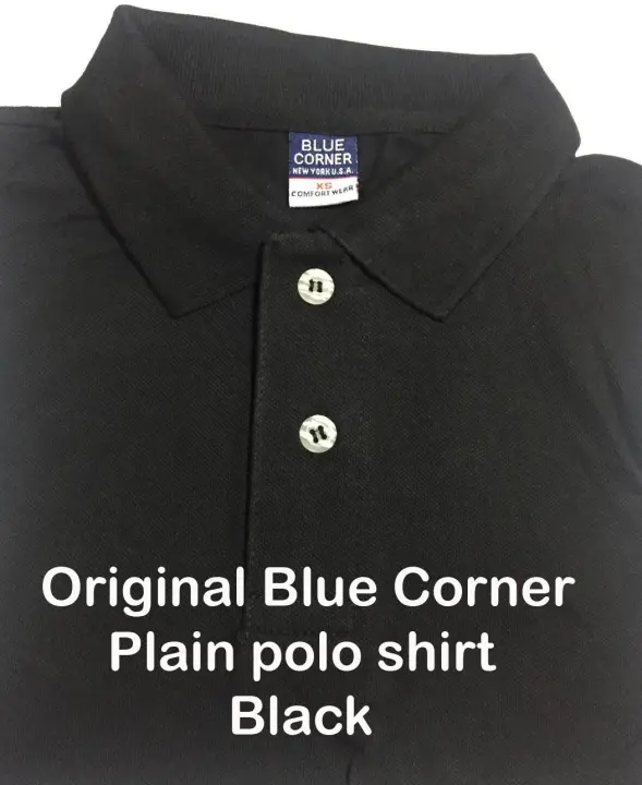 plain polo shirt black