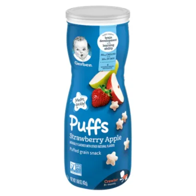 GerberBaby Puffs Cereal Snack, 8+ Months, 42 g