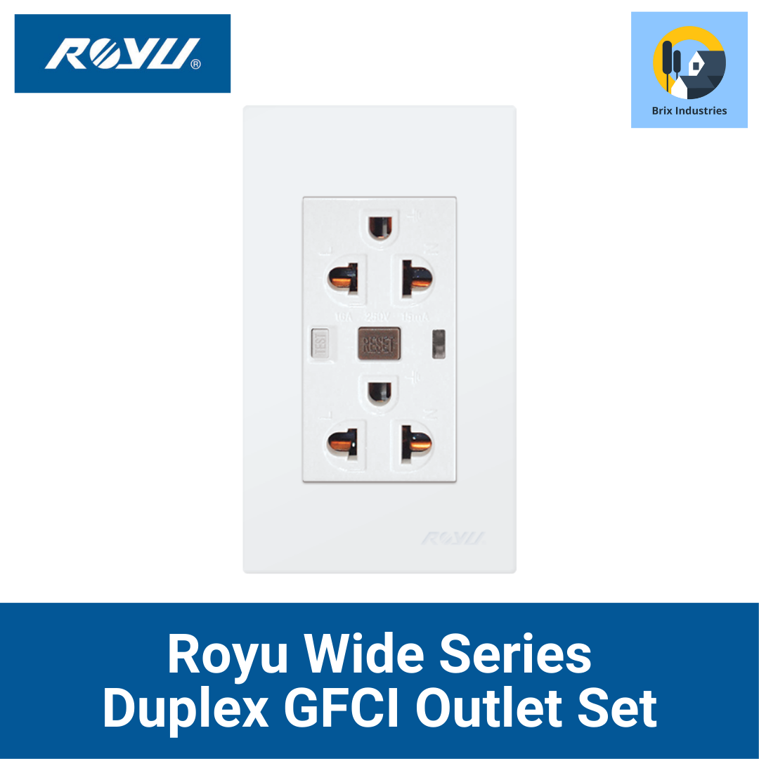 Royu Duplex GFCI Universal Outlet Set Wide Series WD933 GroundFault