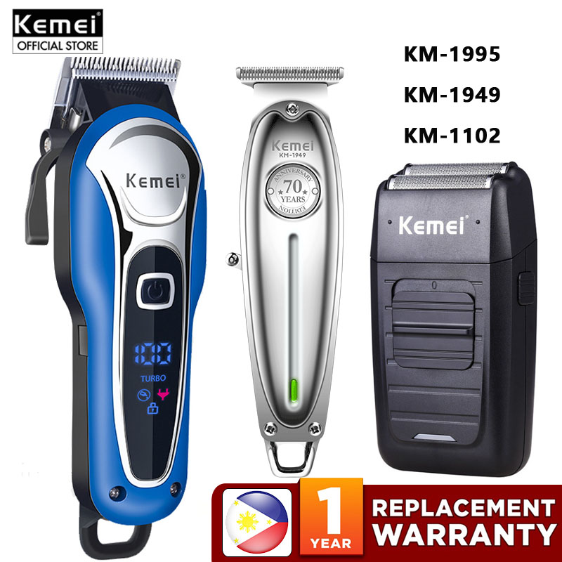 Kemei KM1102+KM1949+KM1995 Cordless Rechargeable Beard Clipper Razor