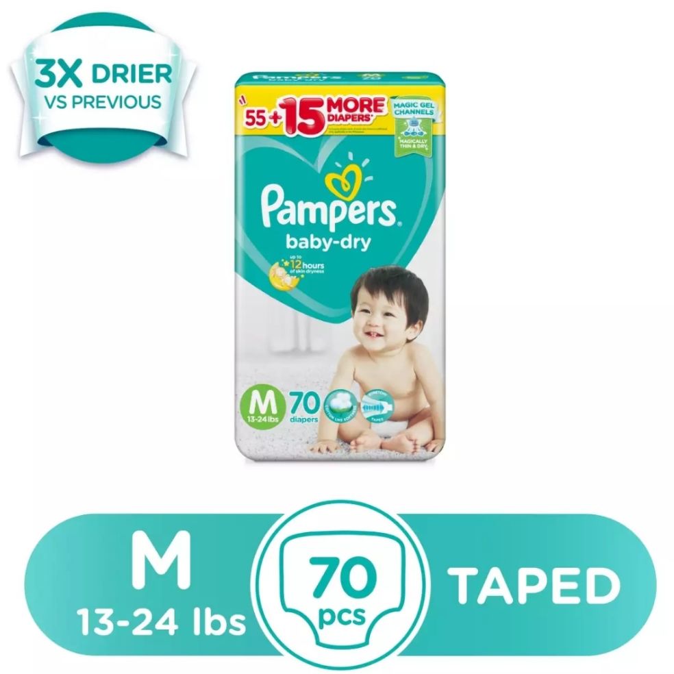 pampers baby dry medium 70 pcs price