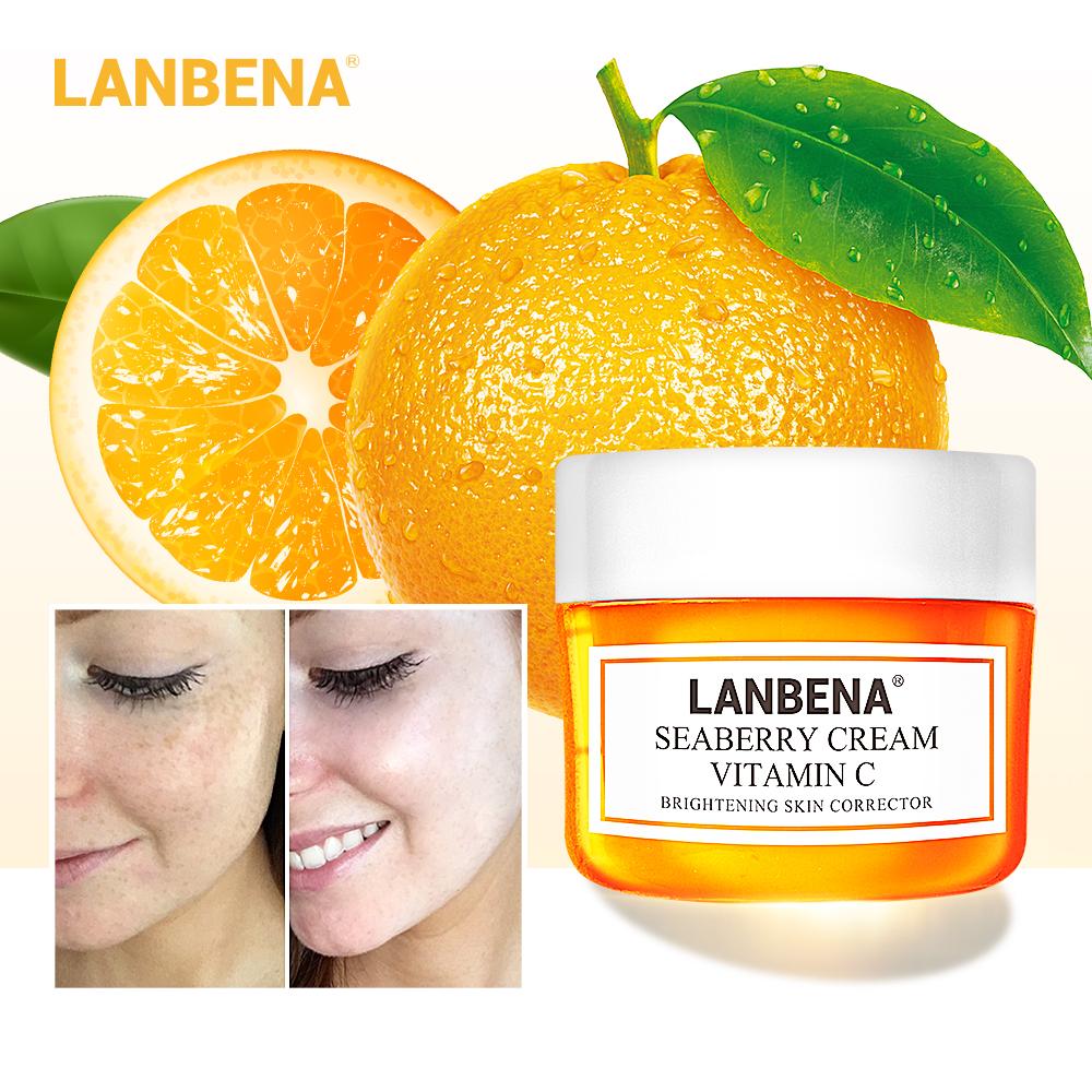 LANBENA Vitamin C Facial Cream Whitening Moisturizing Brighten Improving Dull Skin Peptide Anti Wrinkle Anti Aging Lifting