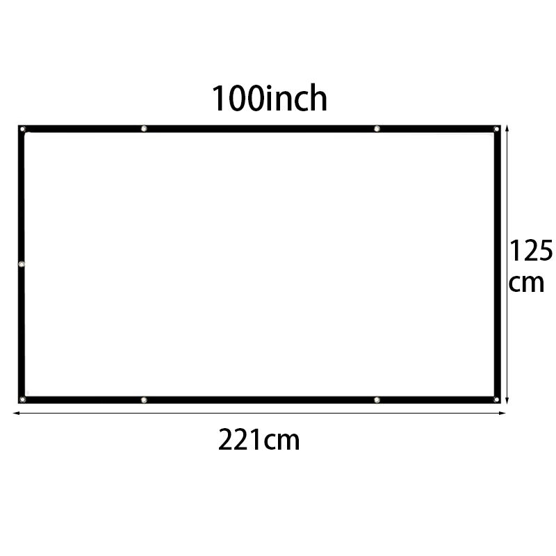 60/100 inch Projector Movie Screen HD Foldable AntiCrease Portable