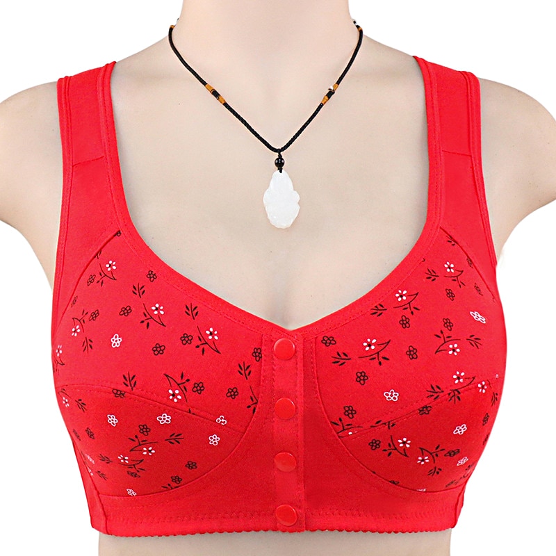 Ready Stock-Front Closure Cotton Bras Women Comfortable Wire Free
