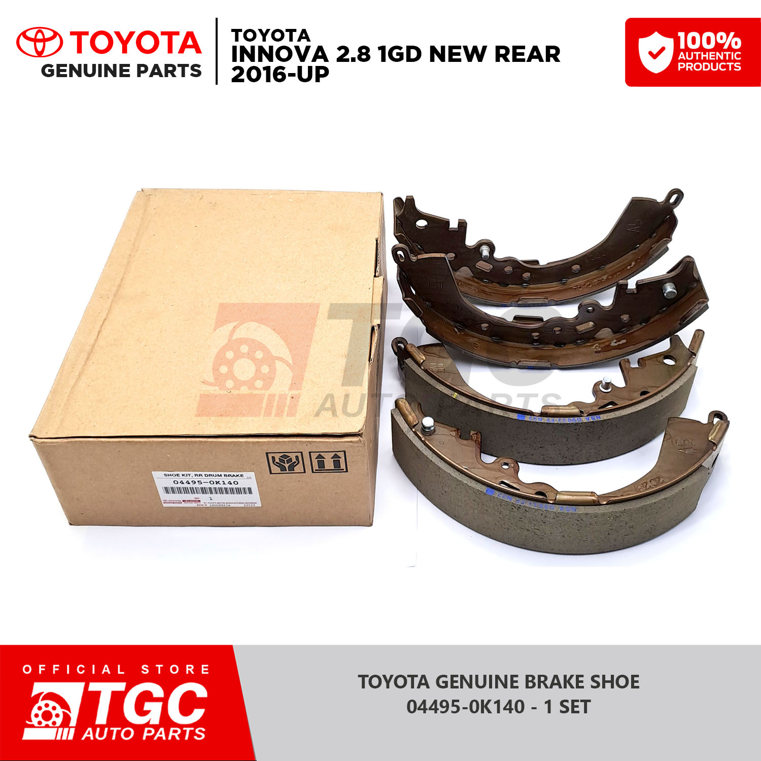 Toyota Genuine Brake Shoe Original Toyota Innova 2.8 1GD New Rear 2016 ...