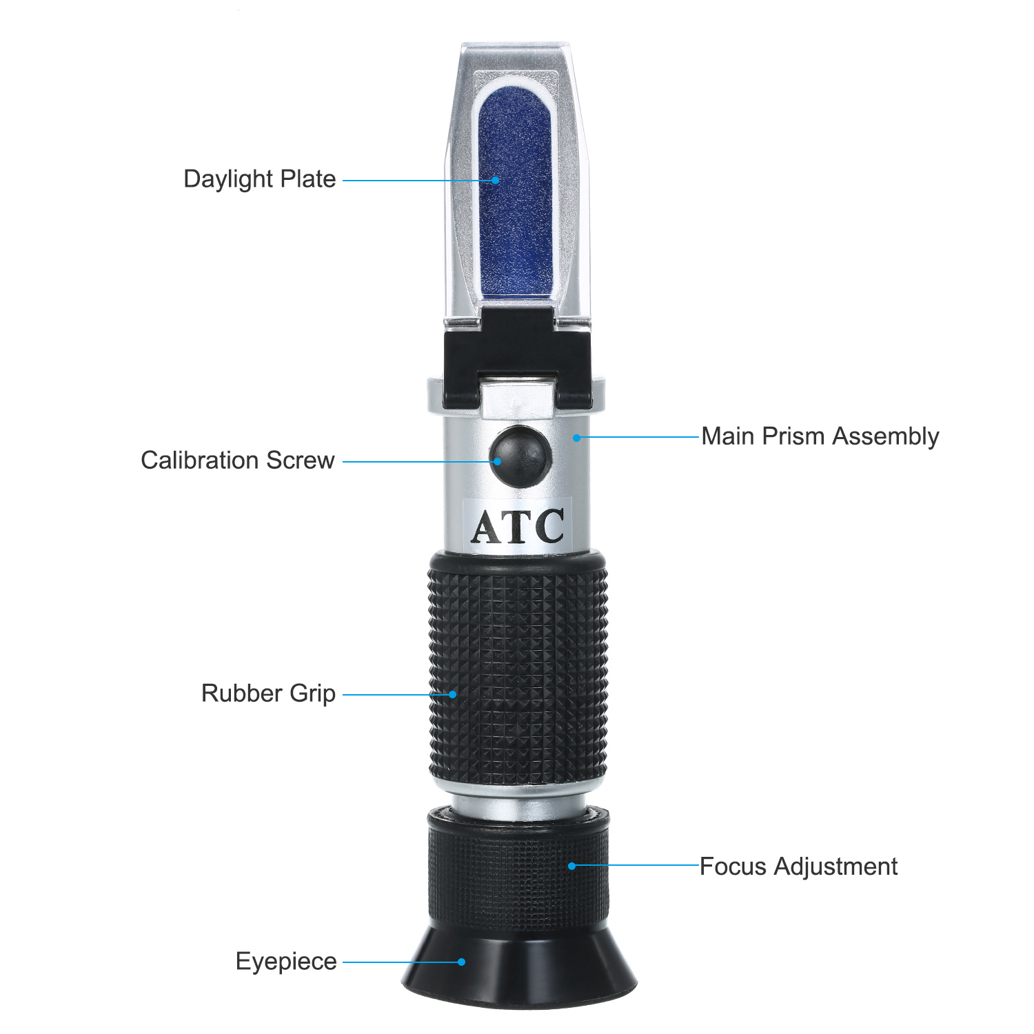 Salinity Refractometer Handheld Seawater Hydrometers Optical Salinity Tester Portable ATC Refractometer, Dual Scale: 0-100 & 1.000-1.070 Specific Gravity, Saltwater Tester