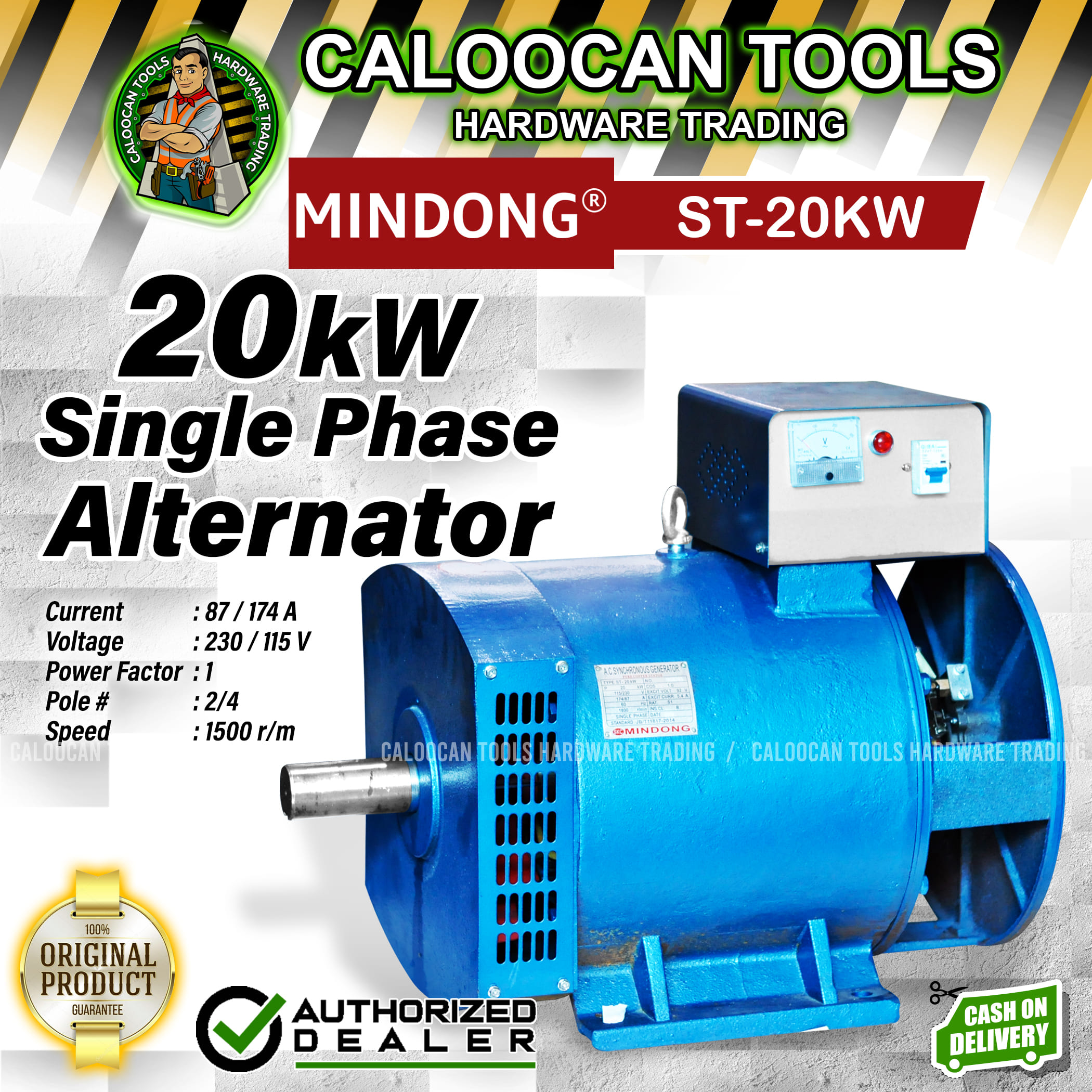 MINDONG Single Phase Alternator A.C. Synchronous Generator (ST3KW, ST5KW, ST7.5KW, ST10KW