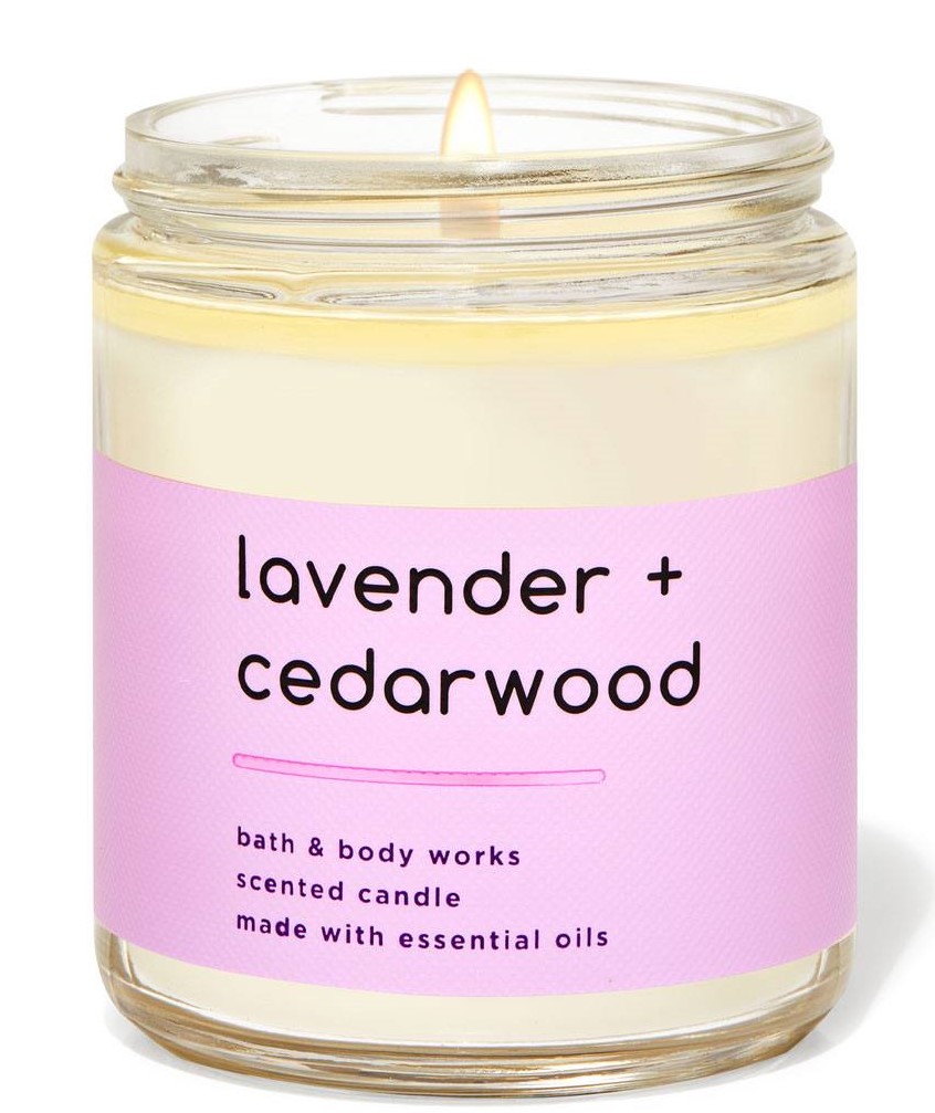 bath and body works lavender and cedarwood candle