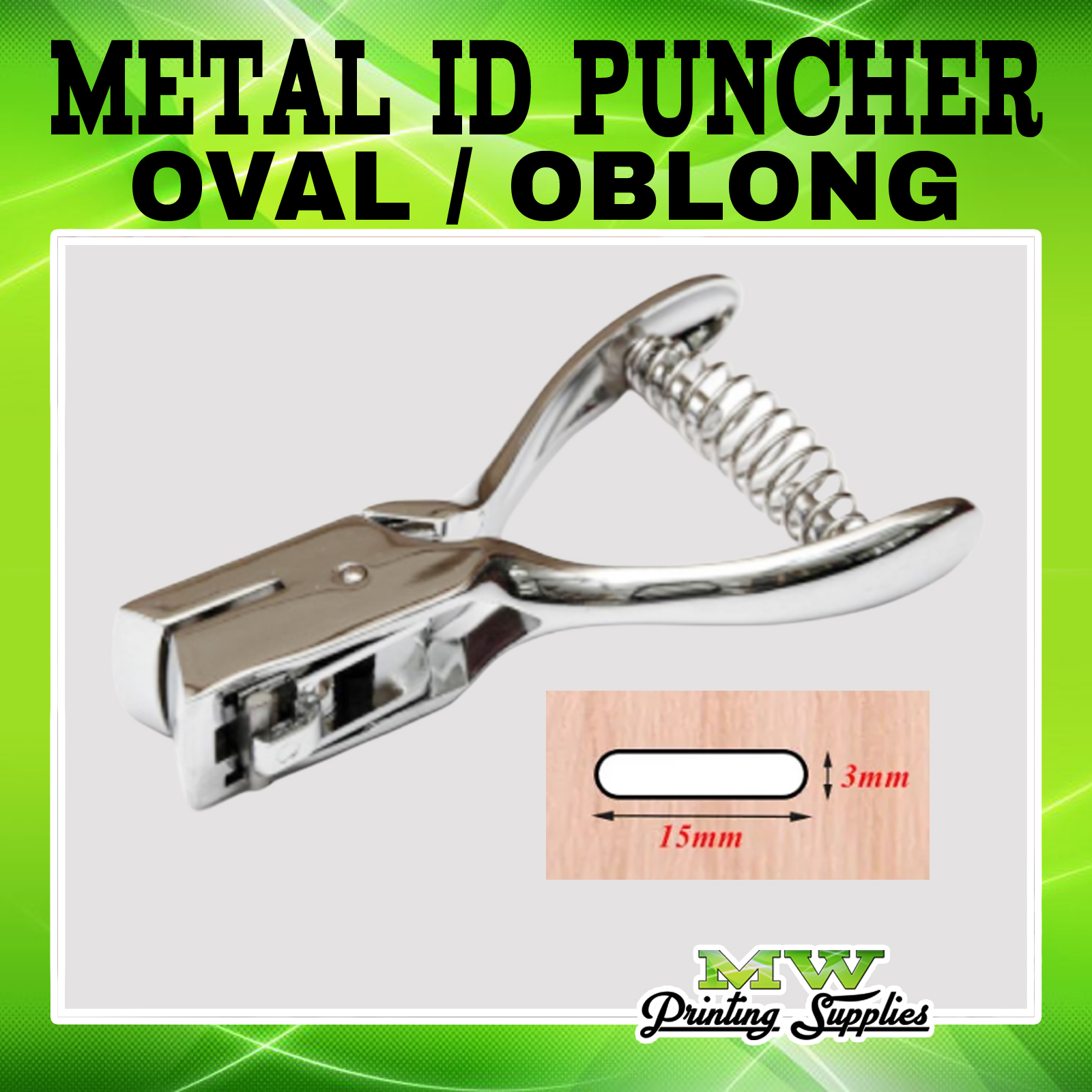 Metal Steel Hand Held Slot Puncher Punch Tool for Badge ID PVC Photo Tag  for sale online