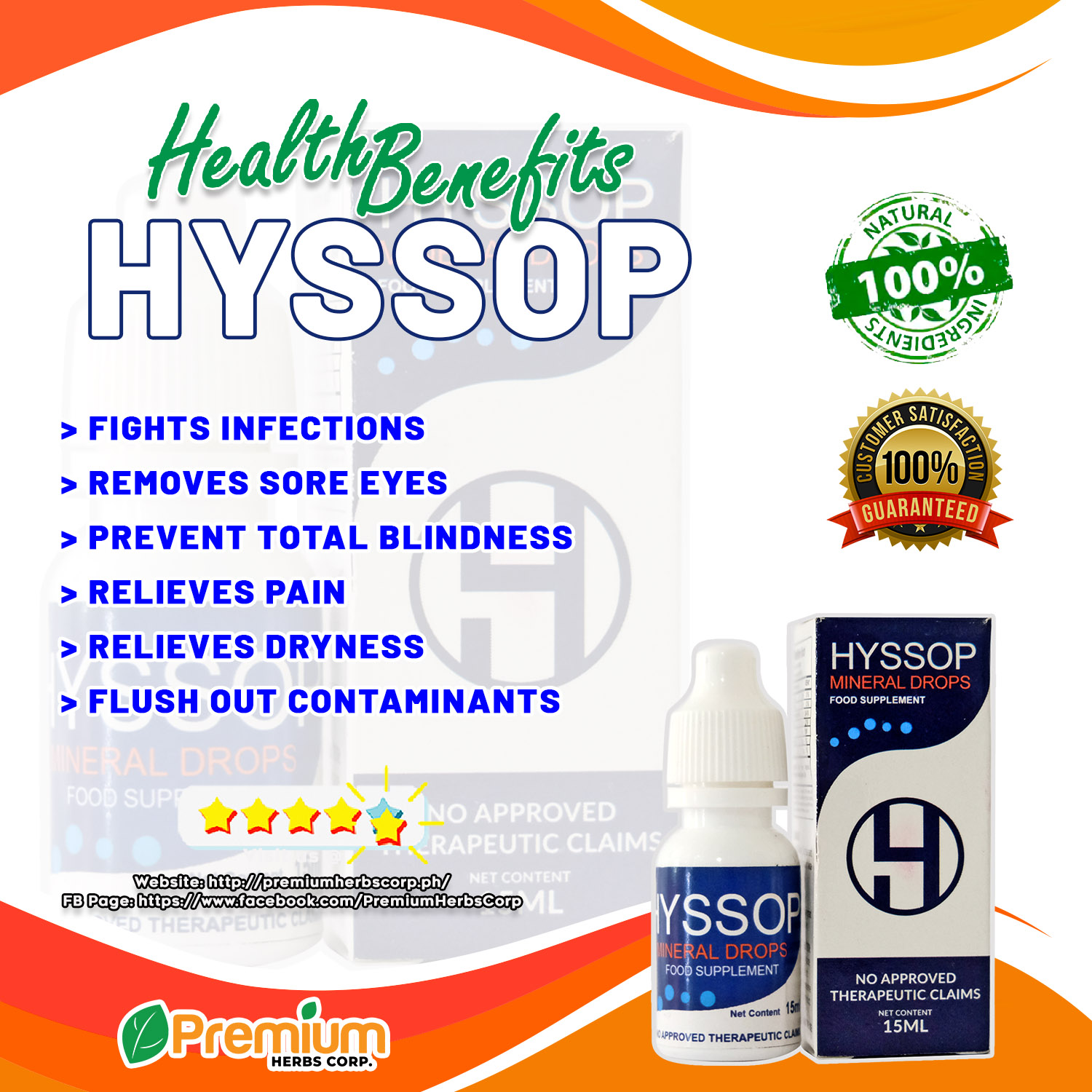 🔥THE BEST SELLER 100 ORIGINAL HYSSOP MINERAL EYE DROPS for Sore Eyes
