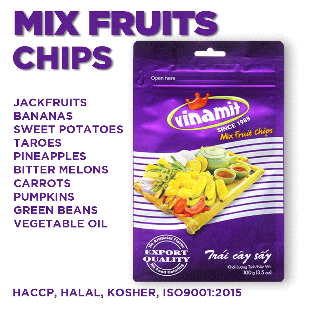 Vinamit Dried Mix Fruit Chips 100grams Ready to Eat Pure and Natural